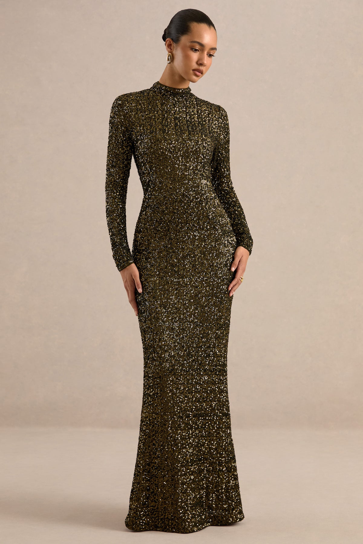 ECM_HR_CL135031031_Galaxy Khaki Sequin High Neck Long Sleeve Bodycon Maxi Dress 11.jpg