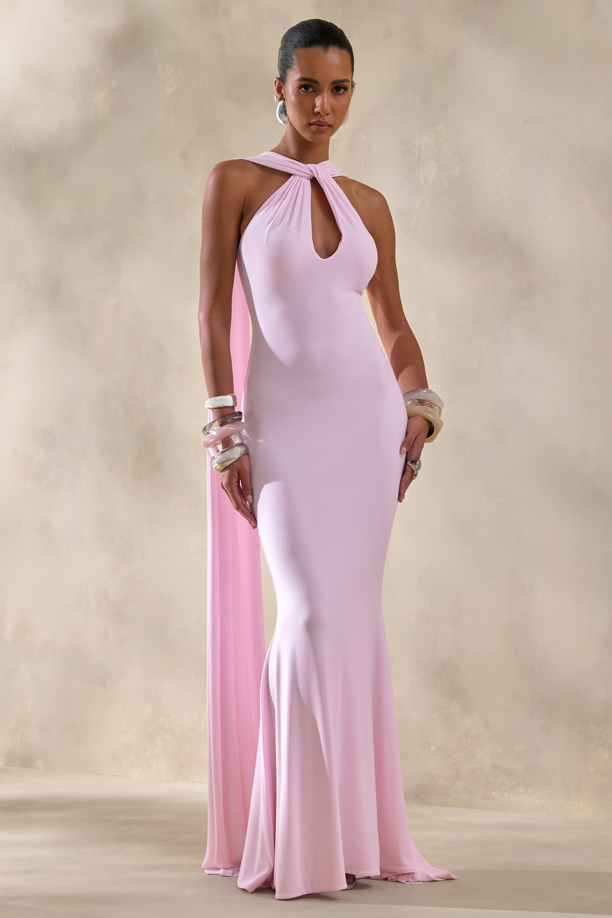 ECM_HR_CL135876081 - Rhoda | Light Pink Twist Halter-Neck Cape Maxi Dress 2.jpg