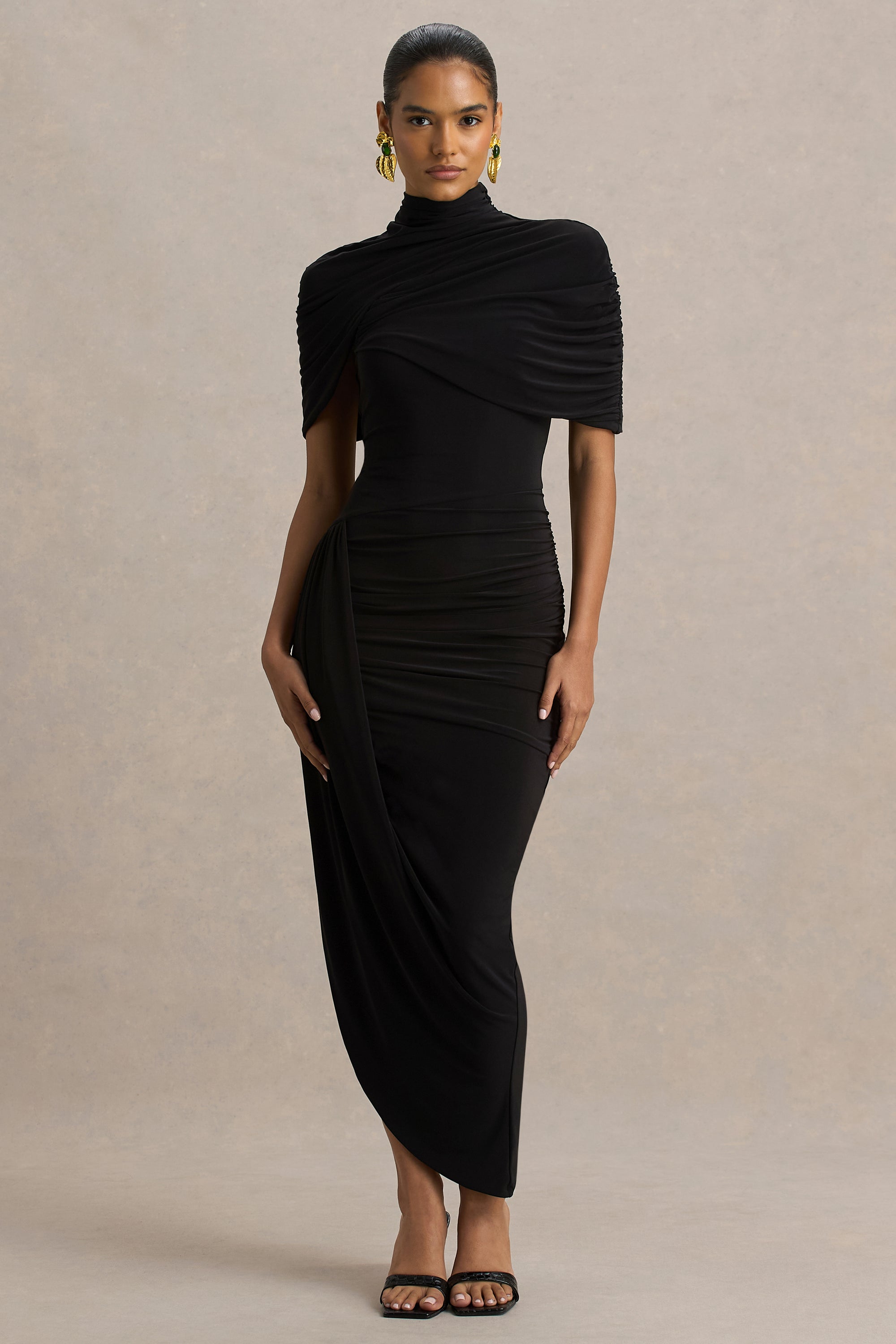 HR_CL135906002 - Enchant Black Asymmetric Twisted Cape Midi Dress 04.jpg