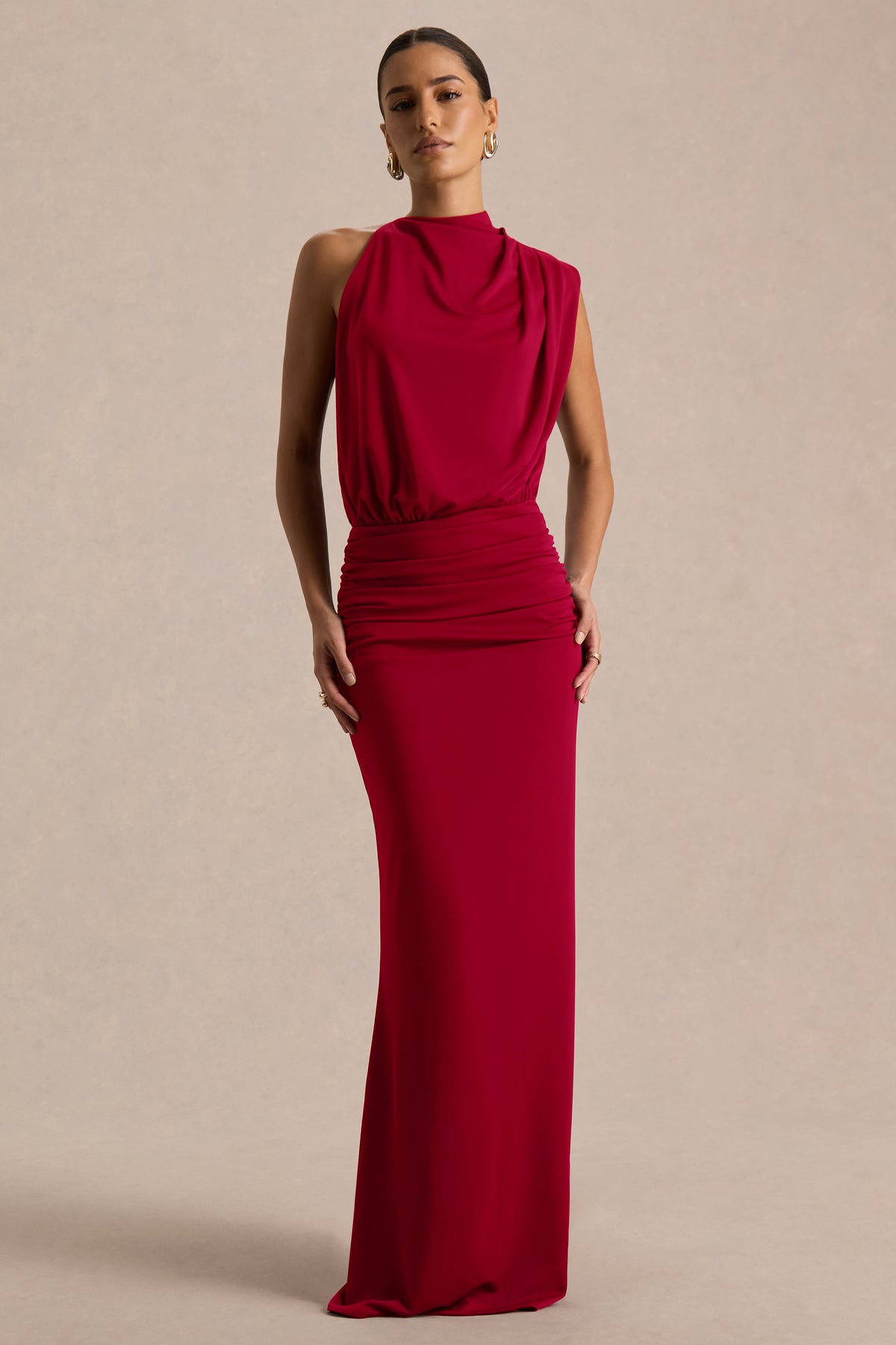 HR_CL137014069 - Umaira Burgundy High-Neck Maxi Dress 01H.jpg
