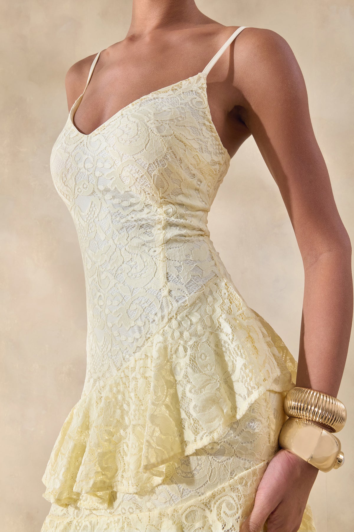 ECM_HR_CL137236121 - Avelisse | Lemon Lace Plunge-Neck Maxi Dress With Ruffled Detailing 0.jpg