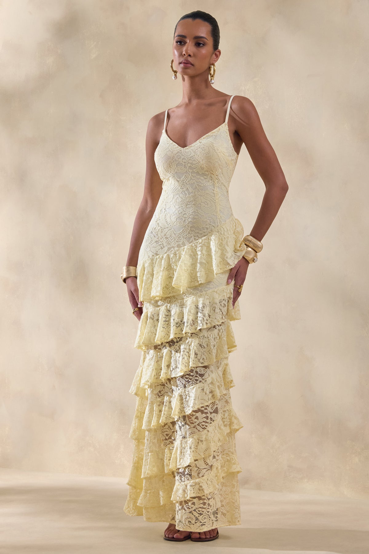 ECM_HR_CL137236121 - Avelisse | Lemon Lace Plunge-Neck Maxi Dress With Ruffled Detailing 3.jpg