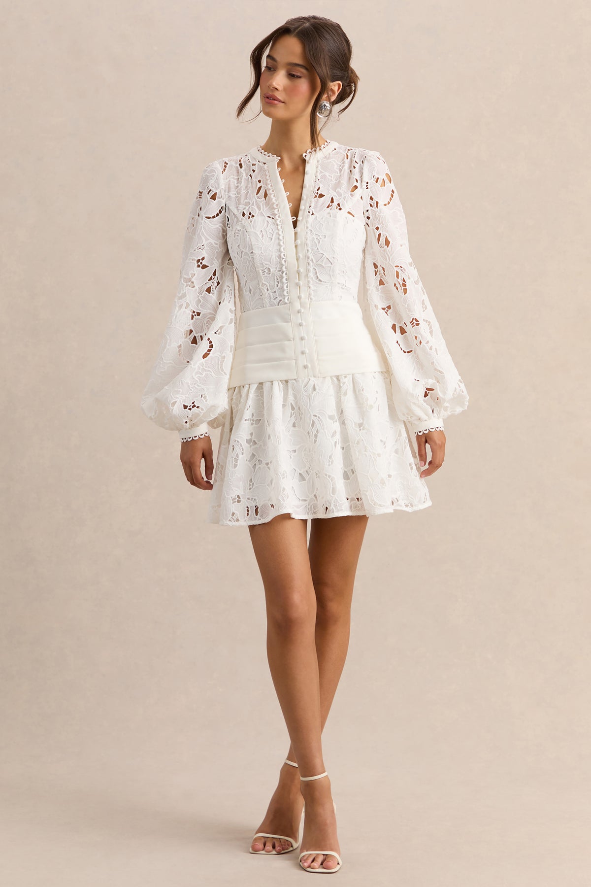 ECM_HR_CL137396110---Helena---White-Crew-Neck-Mini-Dress-With-Puff-Sleeves-and-Pleated-Skirt-1.jpg