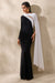 ECM_HR_CL137551002 - Dabria _ Black And White Asymmetric-Neck Maxi Dress With Cape-Sleeve 2.jpg