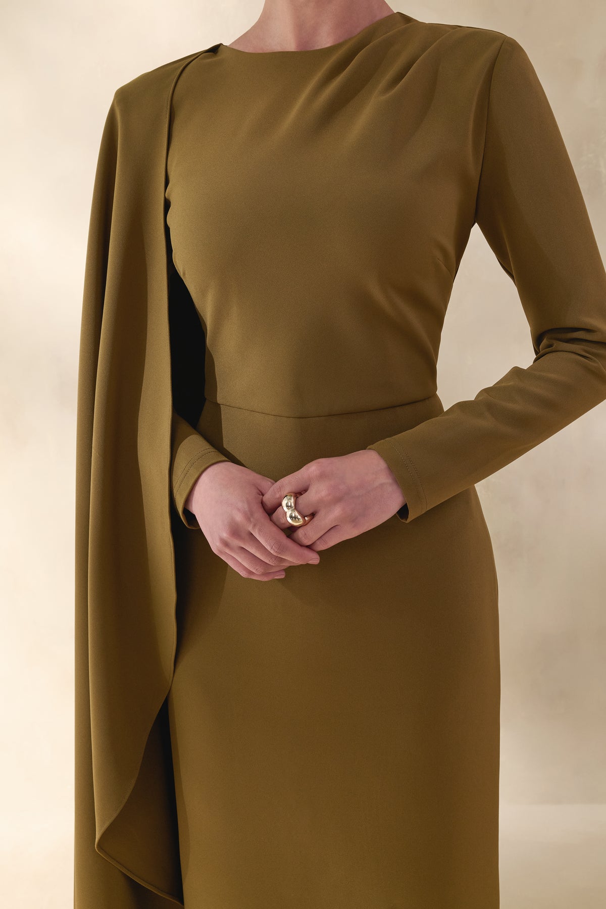 ECM_HR_CL137672031 - Jovea | Olive Round-Neck Maxi Dress With Cape-Sleeve 5.jpg