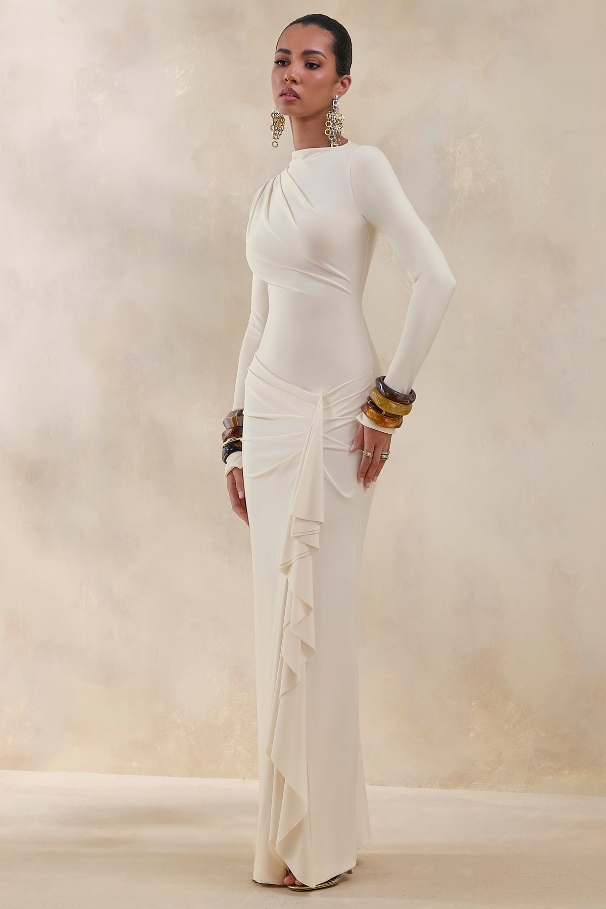ECM_HR_CL137677111---Karessa-_-Cream-High-Neck-Maxi-Dress-With-Gathered-Detailing-And-Front-High-Split-1.jpg