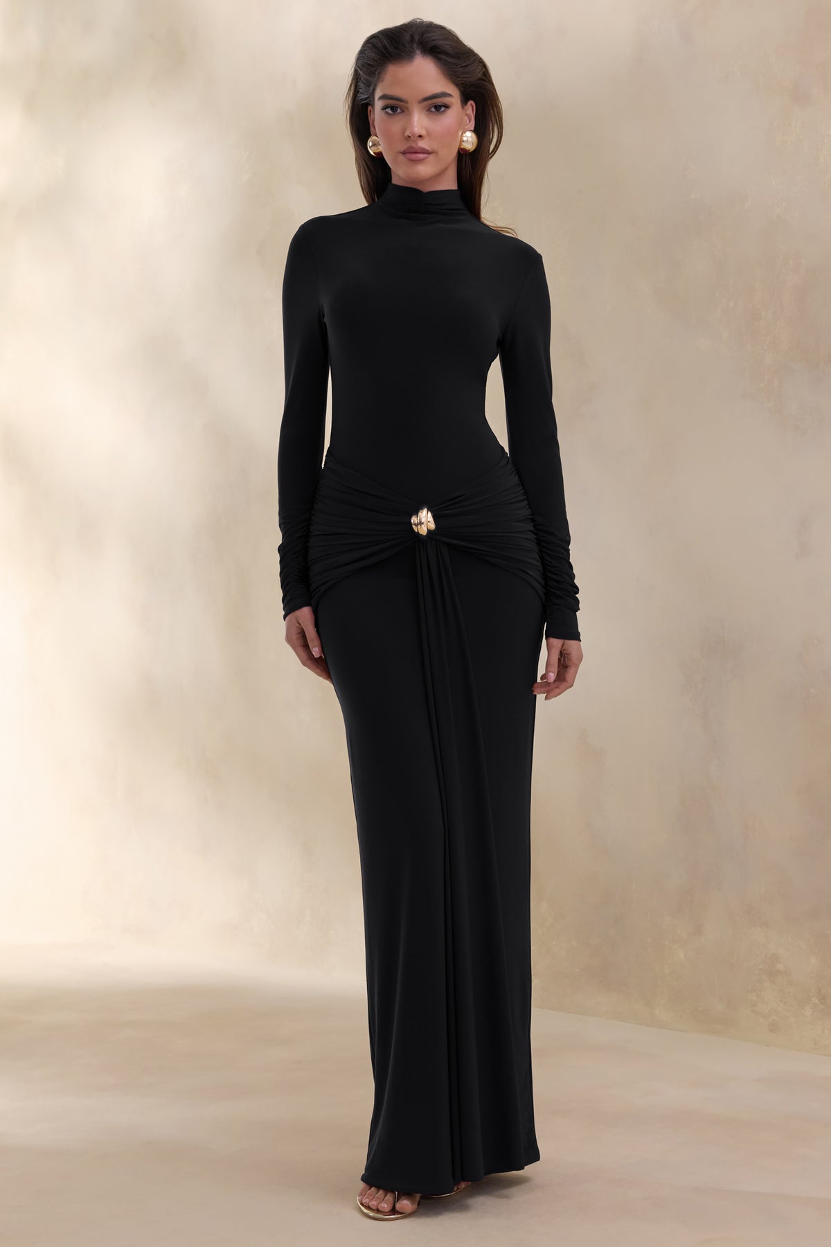 ECM_CL137678001---Ambrette-Black-High-Neck-Maxi-Dress-With-Gathered-Detailing_01.jpg