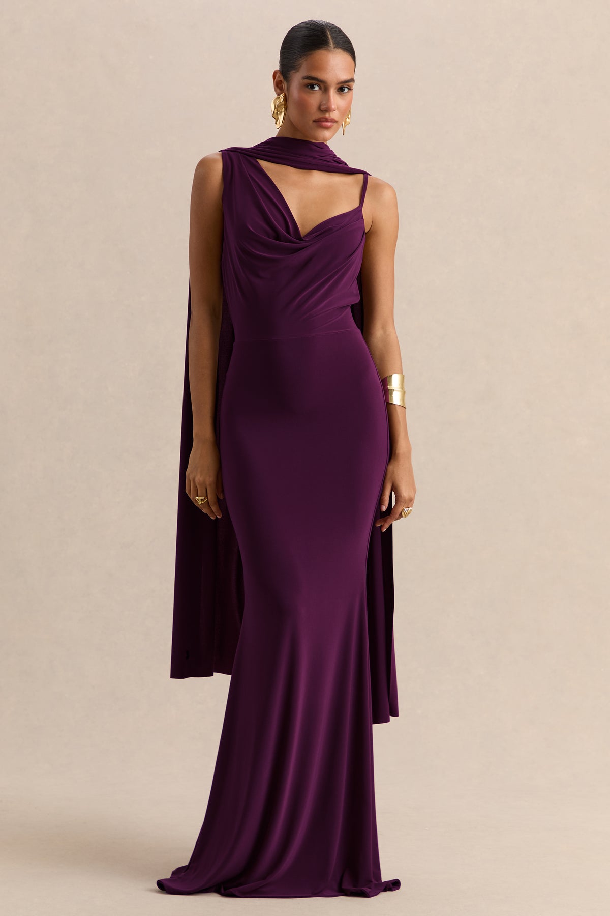 ECM_HR_CL137726090 - Armelia Plum Cowl-Neck Maxi Dress With Scarf-Detail 01.jpg