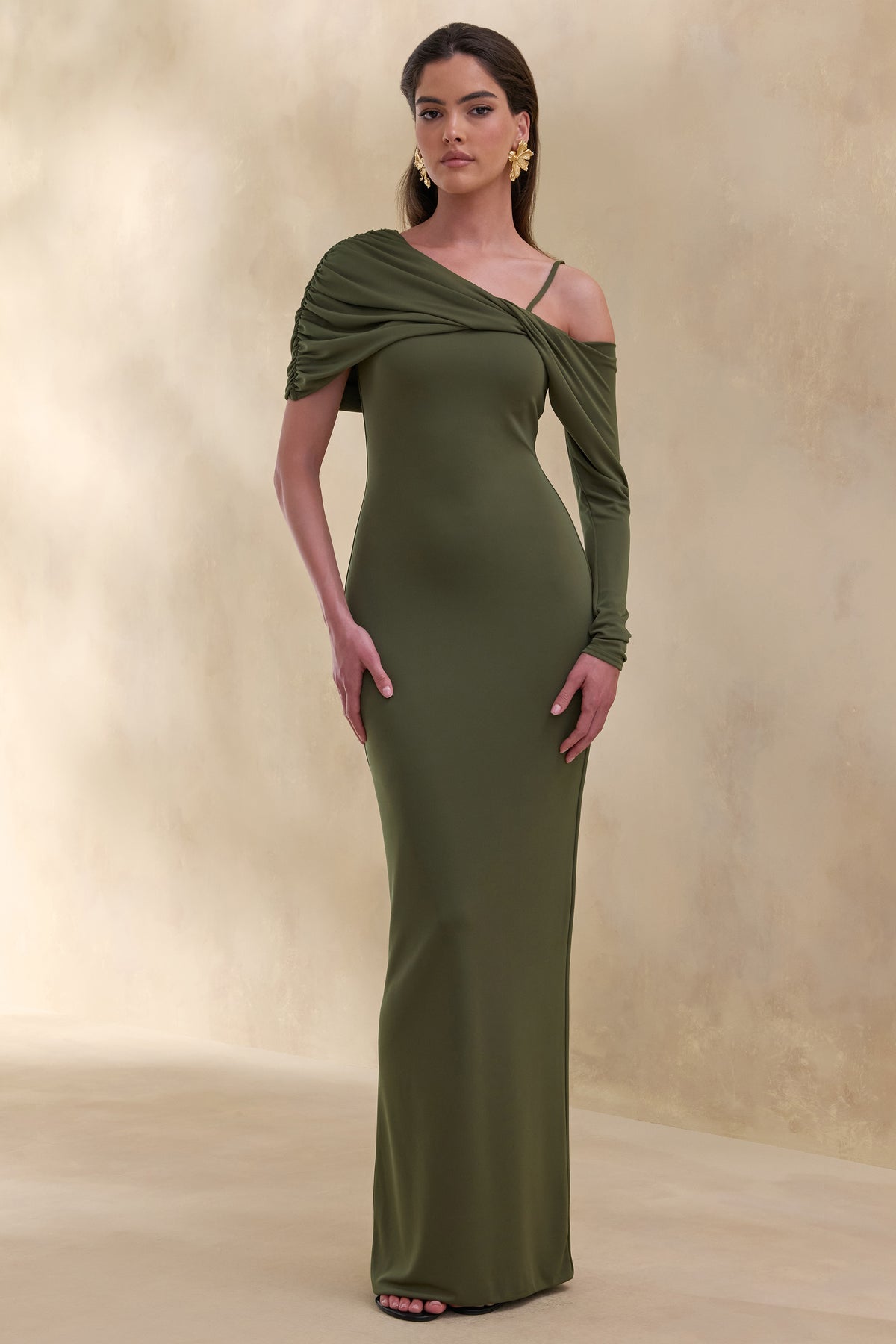ECM_HR_CL137768031 - Silvaria | Olive Twisted Asymmetric-Neck Maxi Dress 2.jpg