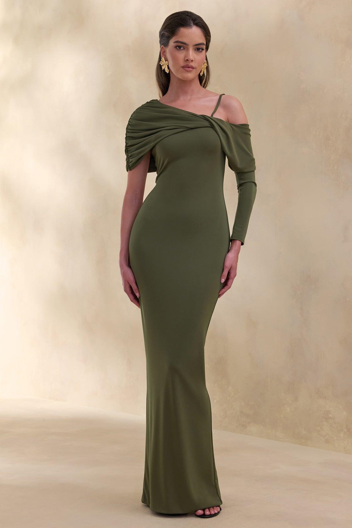ECM_HR_CL137768031 - Silvaria | Olive Twisted Asymmetric-Neck Maxi Dress 3.jpg