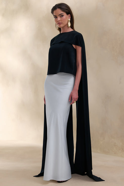 ECM_HR_CL137777001 - Aetheria | Black Satin High-Neck Top With Cape + ECM_HR_CL137855110 - Iveta | White Satin Maxi-Skirt 4.jpg