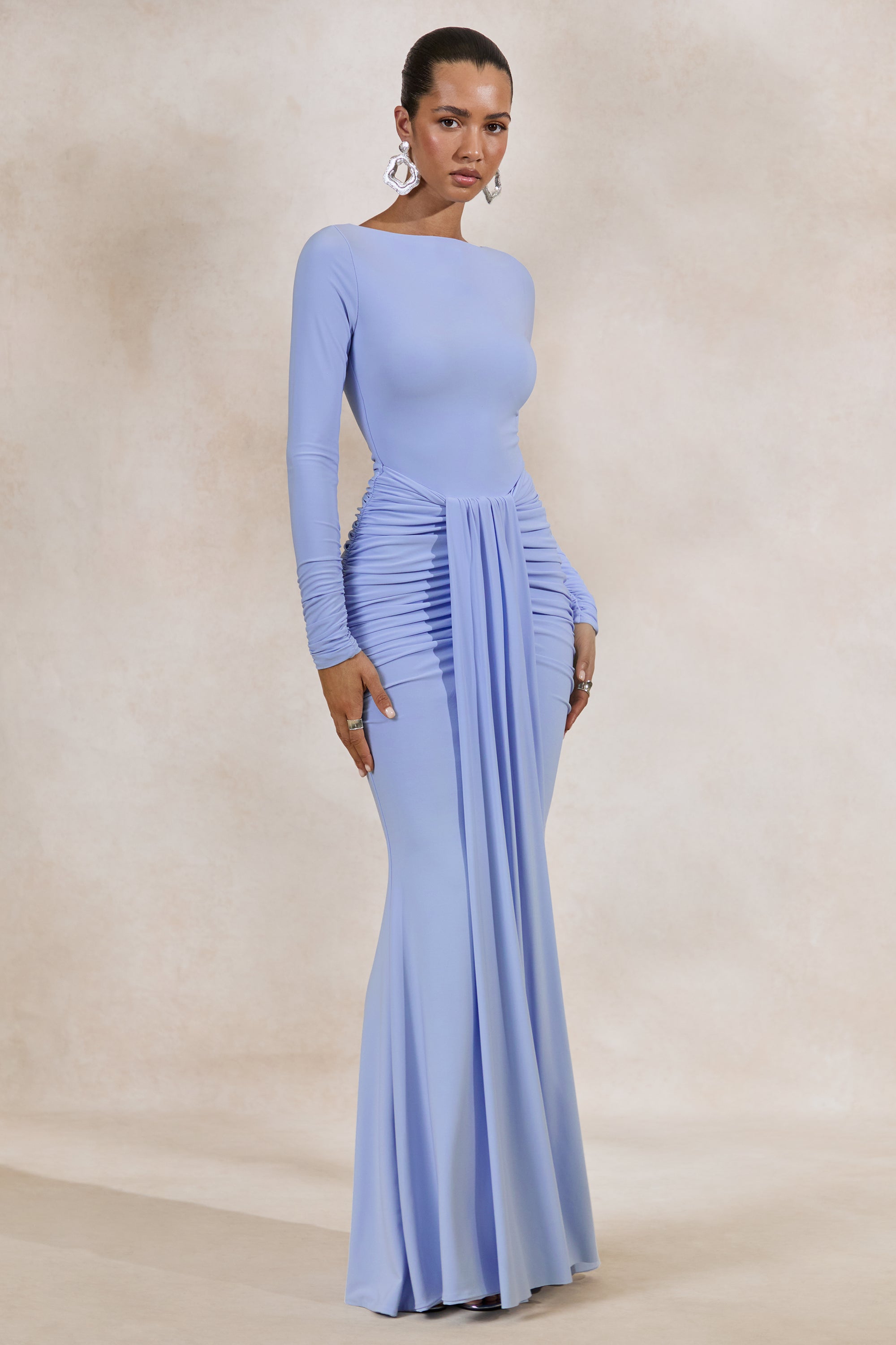 ECM_HR_CL137848013 - Liatris _ Light Blue Wide-Neck Maxi-Dress With Gathered-Detailing1.jpg
