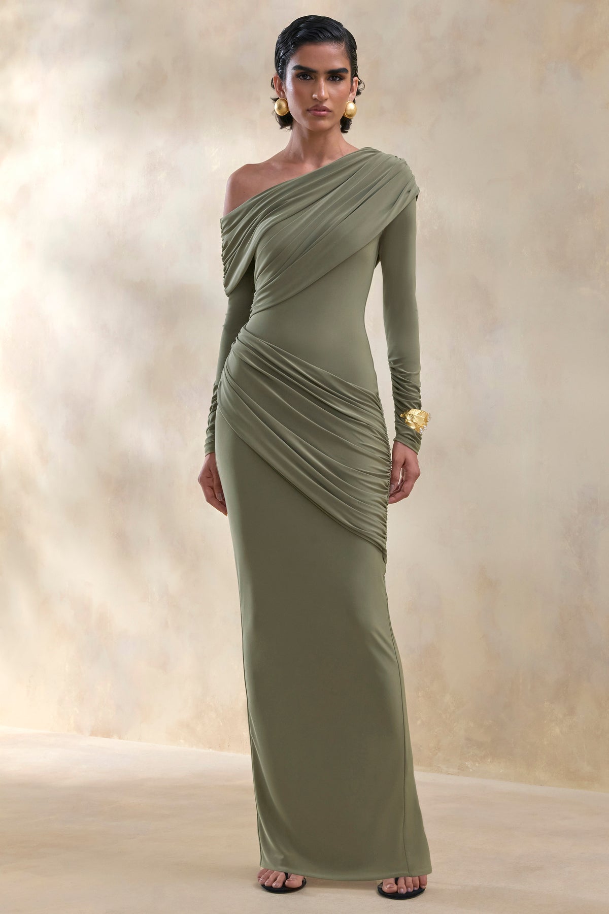ECM_HR_CL137856031 - Rosirene _ Olive Asymmetric-Neck Maxi Dress With Draped-Detailing 1.jpg