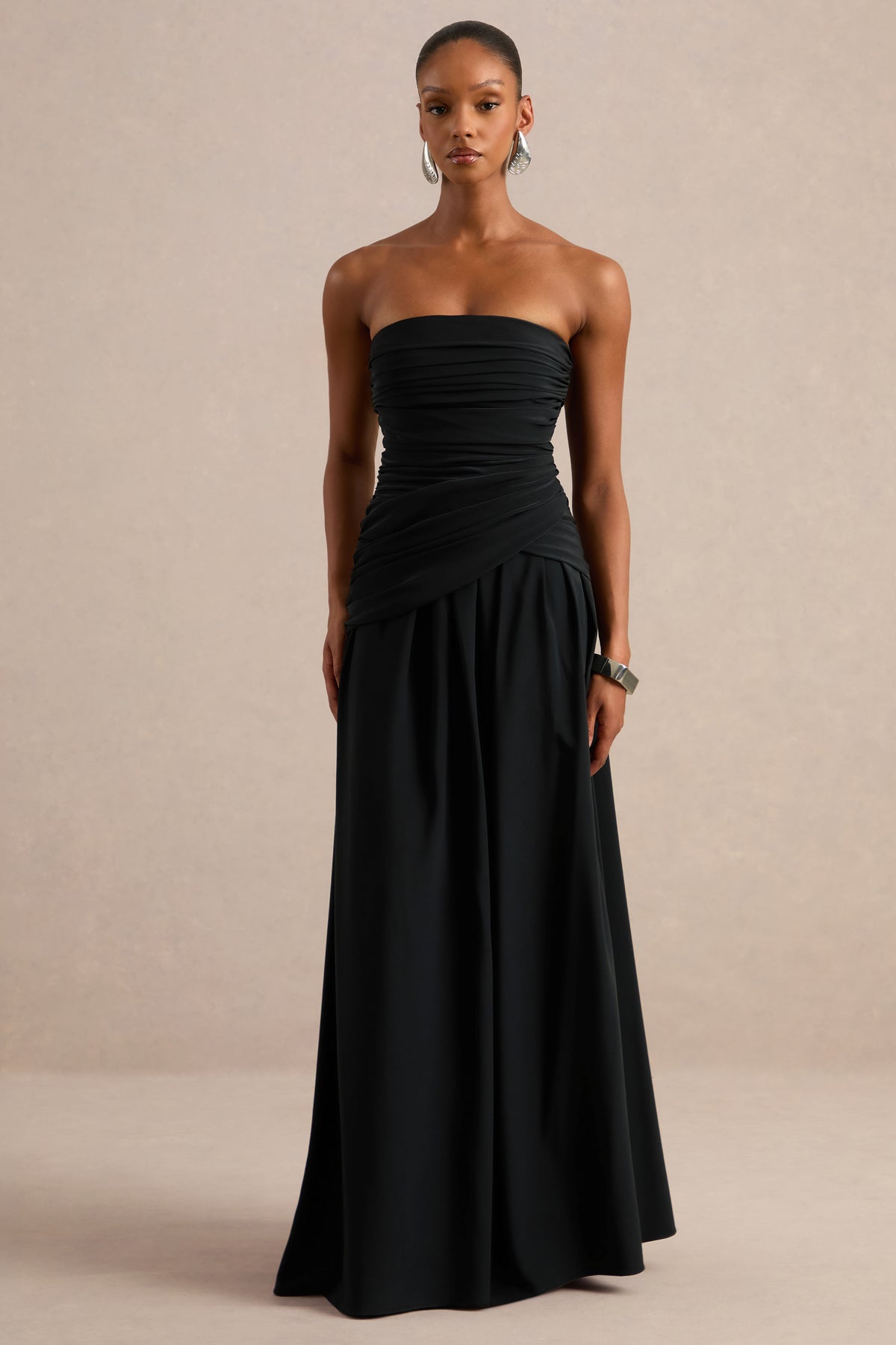 ECM_HR_CL138171001 - Alvilda | Black Satin Maxi Dress With Draped Detailing 1.jpg