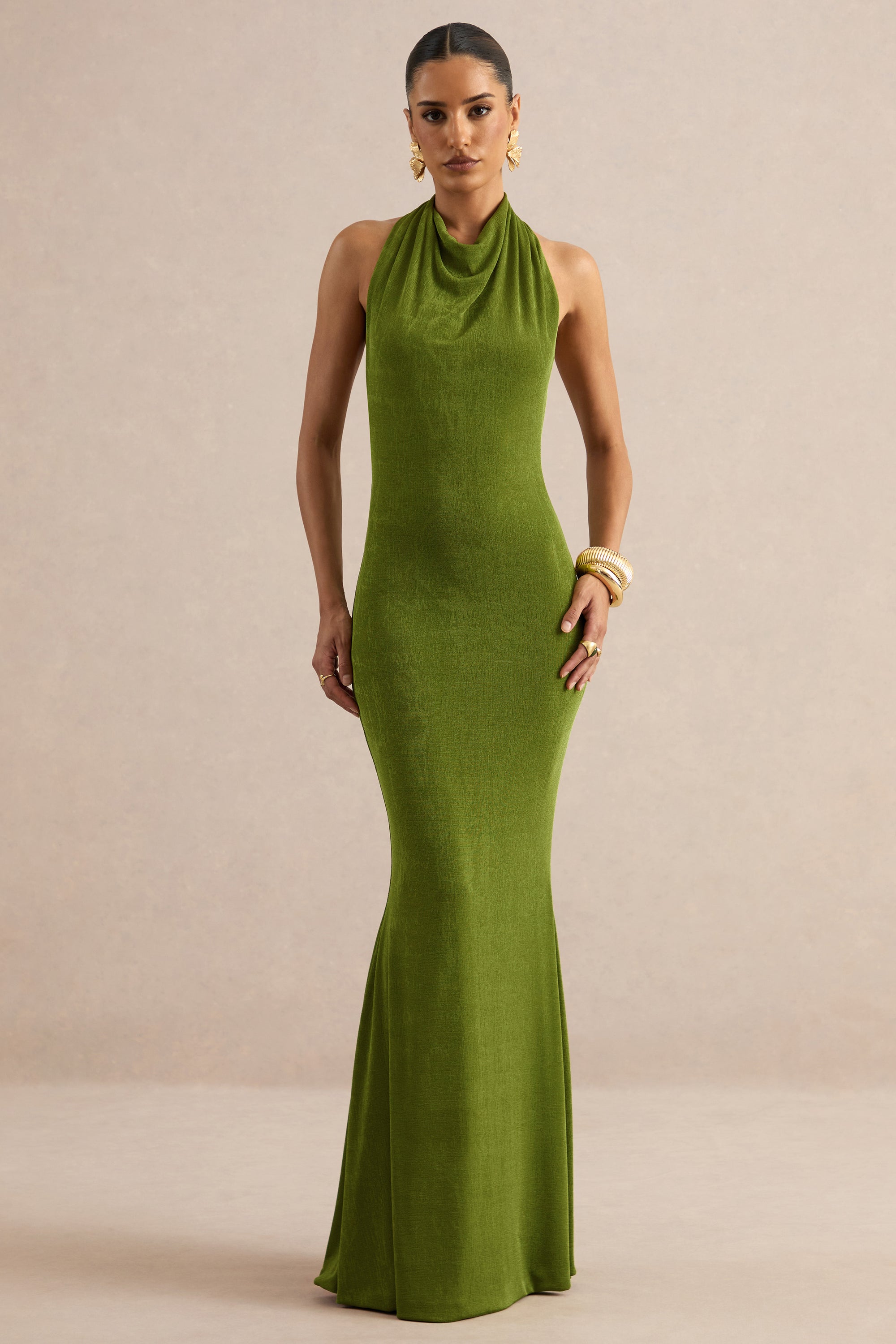 ECM_HR_CL138224034 - Ariosa | Lime High-Neck Maxi Dress With Open Back 1.jpg