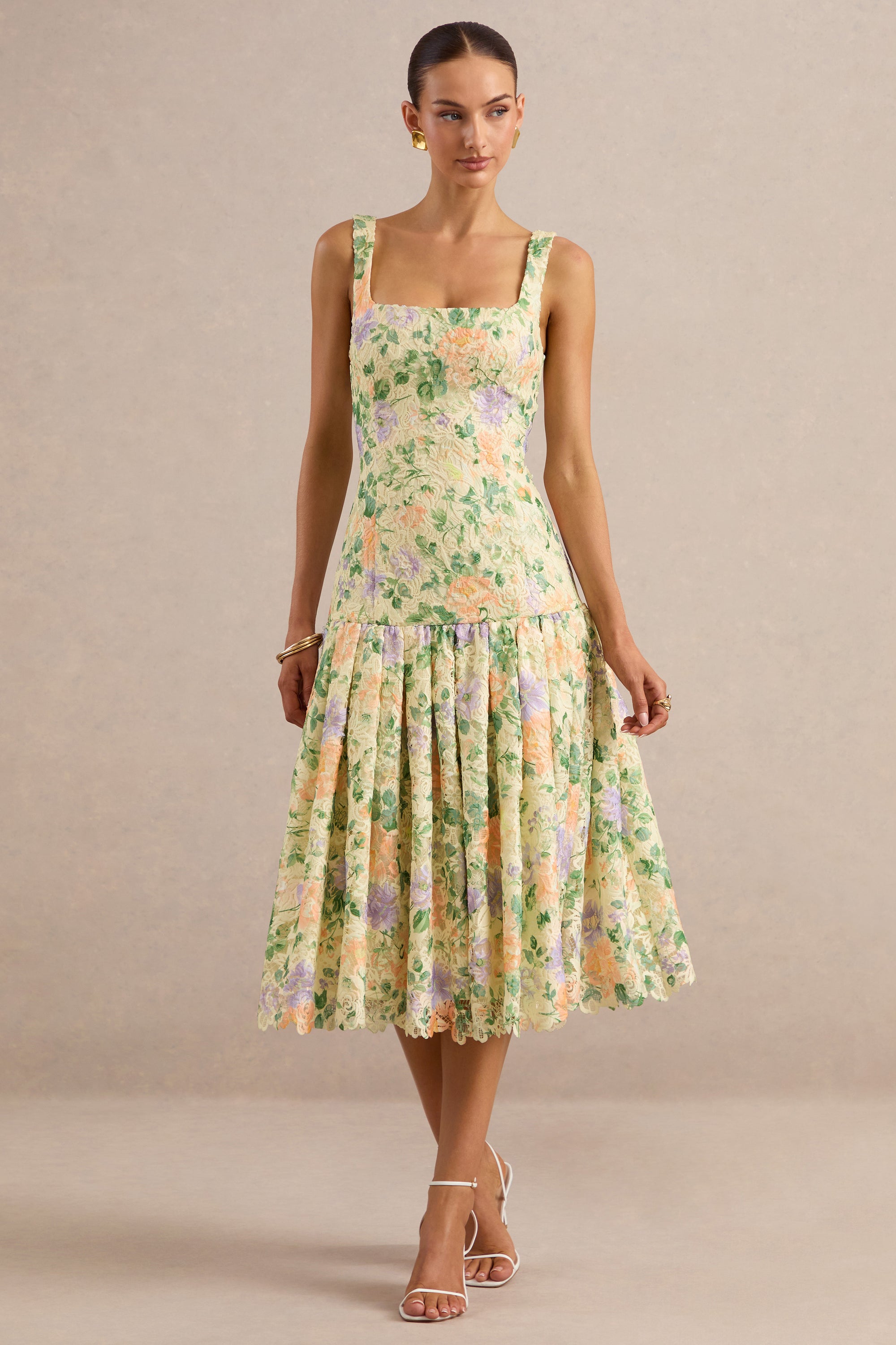 ECM_HR_CL138259121 - Lumara | Lemon Floral Print Lace Square-Neck Midi Dress With Drop Waist1.jpg