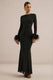ECM_HR_CL138394001 - Garance _ Black Hotfix Round-Neck Maxi Dress With Feather Trim Cuffs3.jpg
