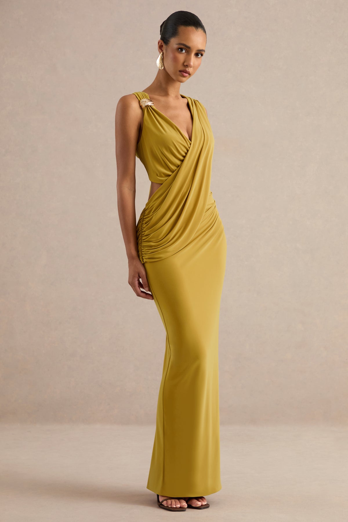 ECM_HR_CL138428122 - Tahlia _ Mustard Plunge-Neck Maxi Dress With Draped Detailing And Gold Detail 3.jpg