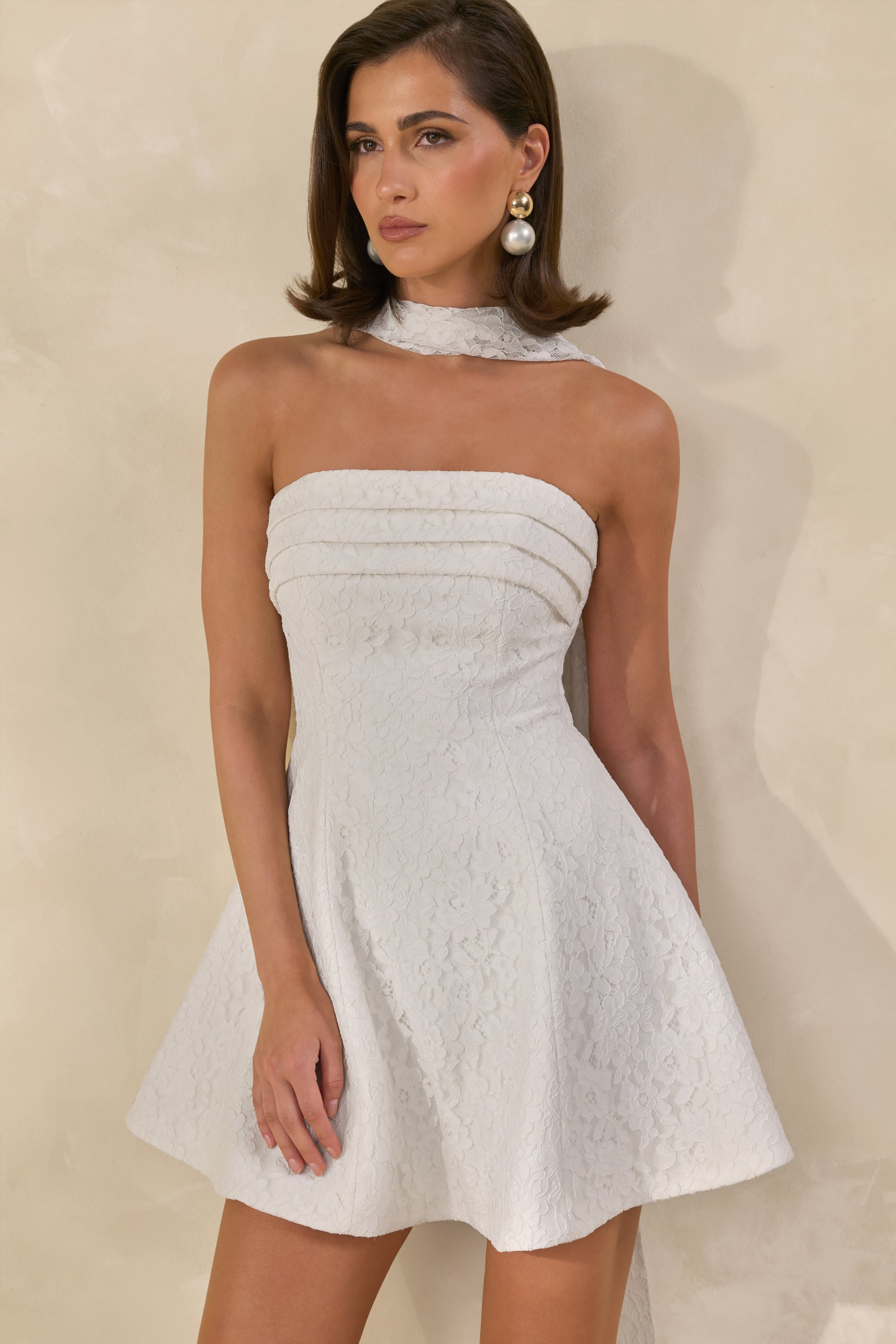 CL13845411006_ECM_HR_CL138454110---Elvara-White-Lace-Bandeau-Neck-Mini-Dress-With-Scarf-Detail2