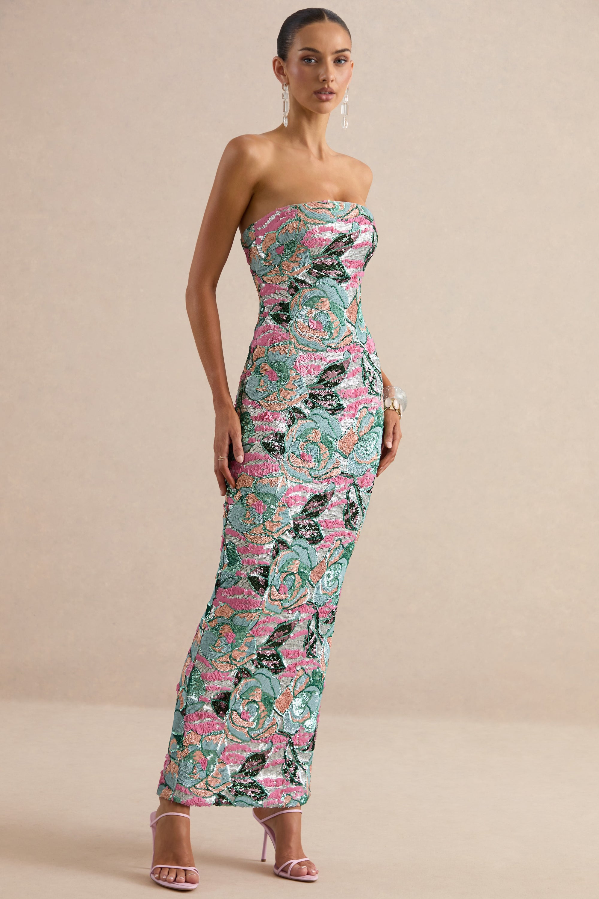 ECM_HR_CL138651013 - Xandra | Light Blue Floral Print Sequin Bandeau-Neck Maxi Dress 8.jpg