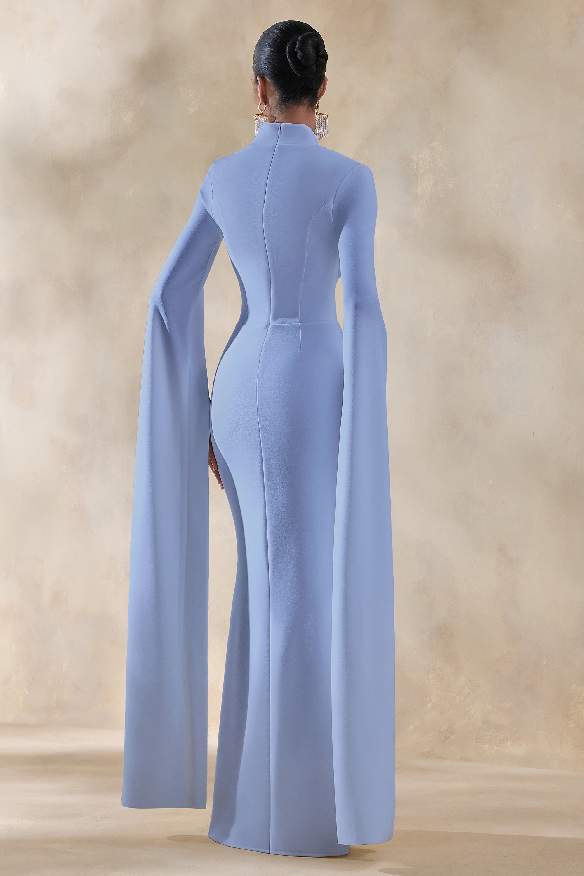 ECM_HR_CL138716013 - Esme | Light Blue Square-Neck Maxi Dress With Cape Sleeves 6.jpg