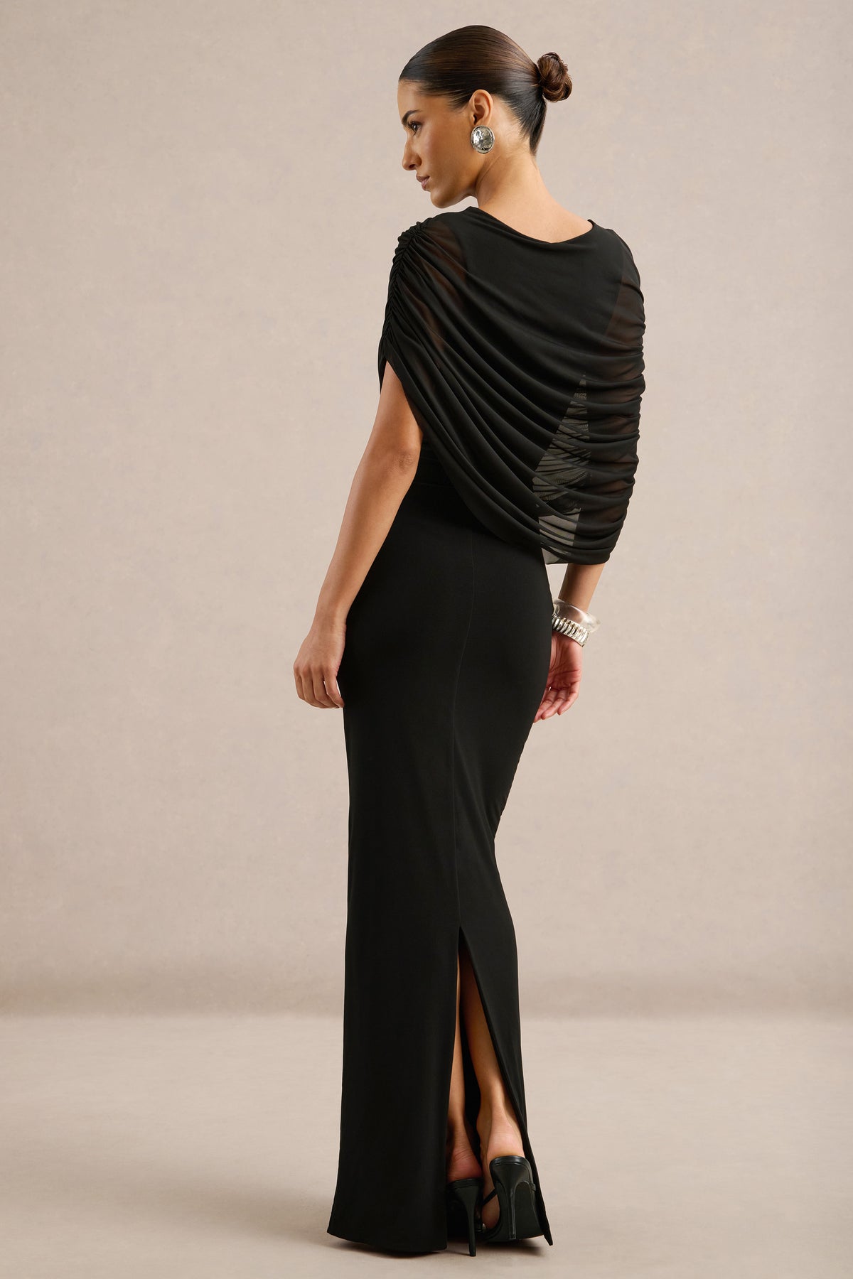 ECM_HR_CL138735001 - Ciana _ Black Round-Neck Maxi Dress With Cape Detail5.jpg