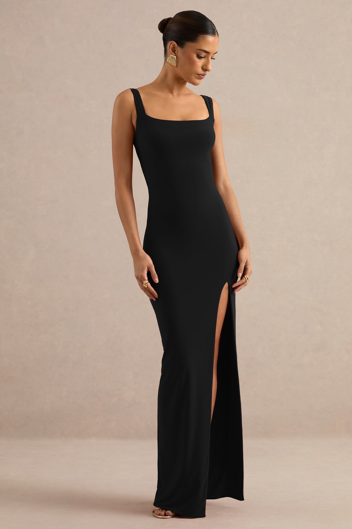 ECM_HR_CL138755001 - Josiane _ Black Square-Neck Maxi Dress With Front Split2.jpg