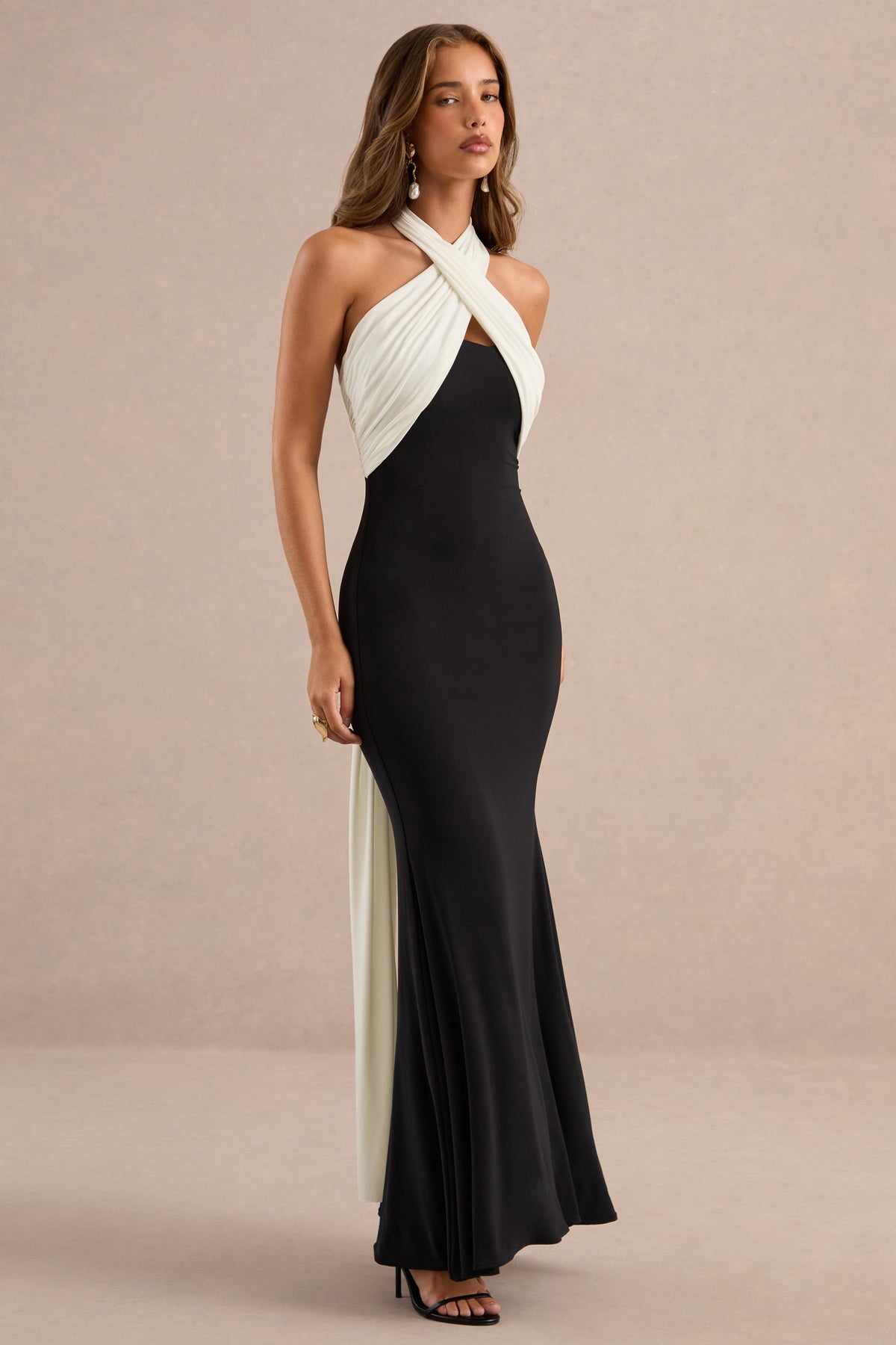 ECM_HR_CL139000001 - Eugenie Monochrome Halter Neck Maxi Dress with Tie Back Detail1.jpg