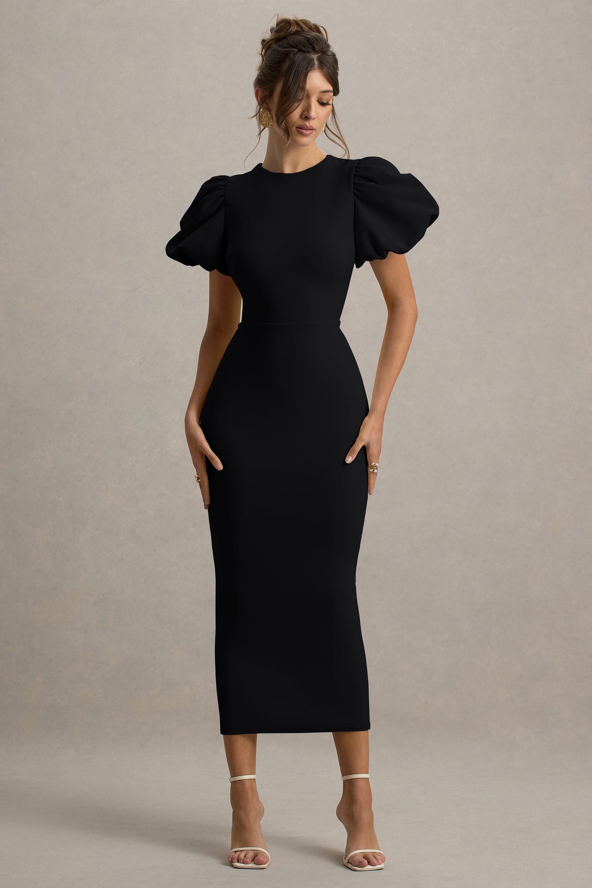 CL13904500106_ECM_HR_CL139045001_-_Dakota_Black_Puff-Sleeve_Midi_Dress_2
