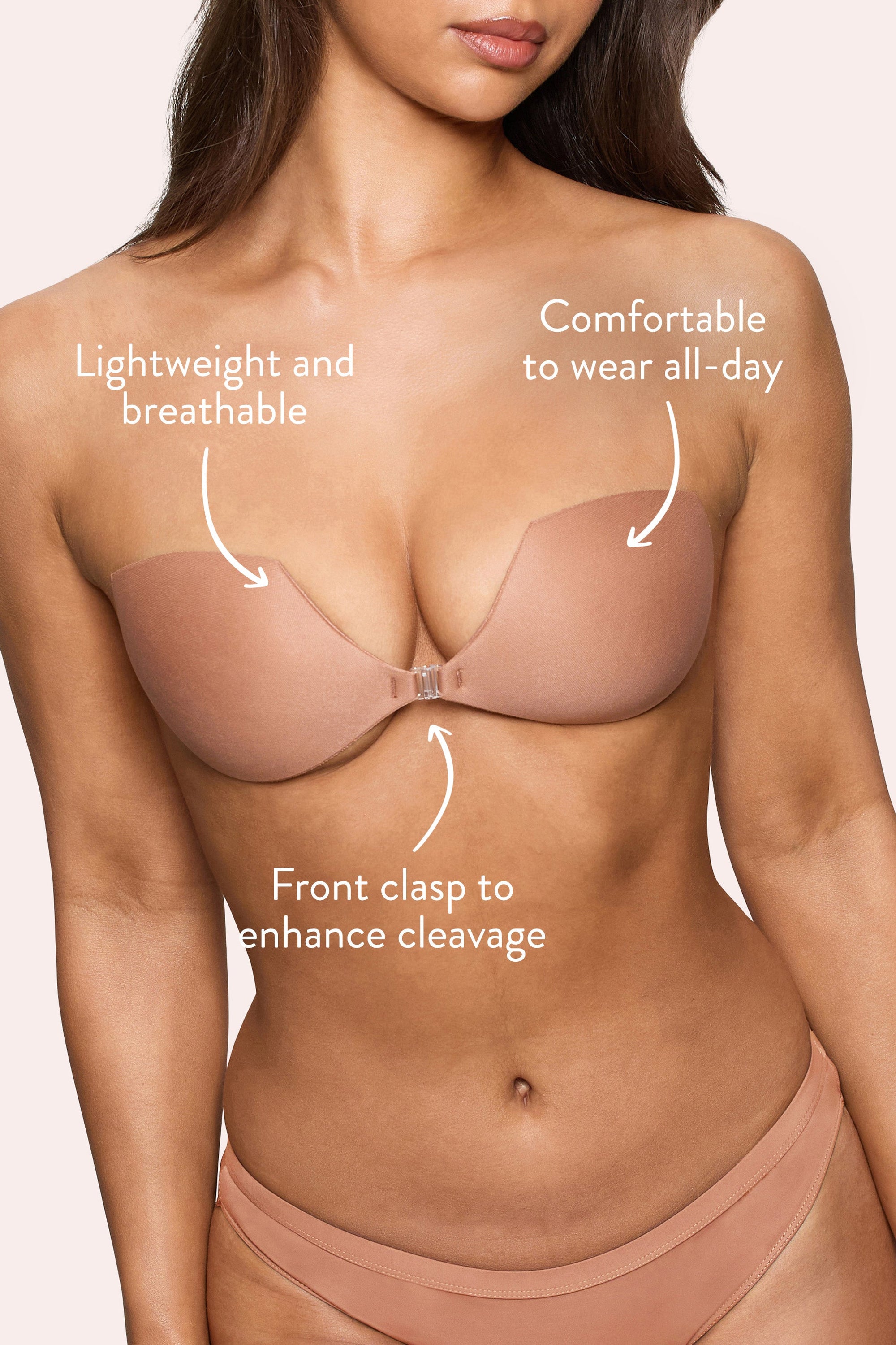 Demi Sticky Bra | Boomba Karmelowy samoprzylepny biustonosz Demi