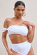Dusk | Biała drapowana góra od bikini typu bandeau