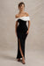 WB_HR_CL127770225-EvaBlack_WhiteBardotBowDetailMaxiDressWithThighSplit0