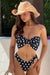 Lysandra | Czarny top Bikini w grochy z kokardą i Bez Ramiączek