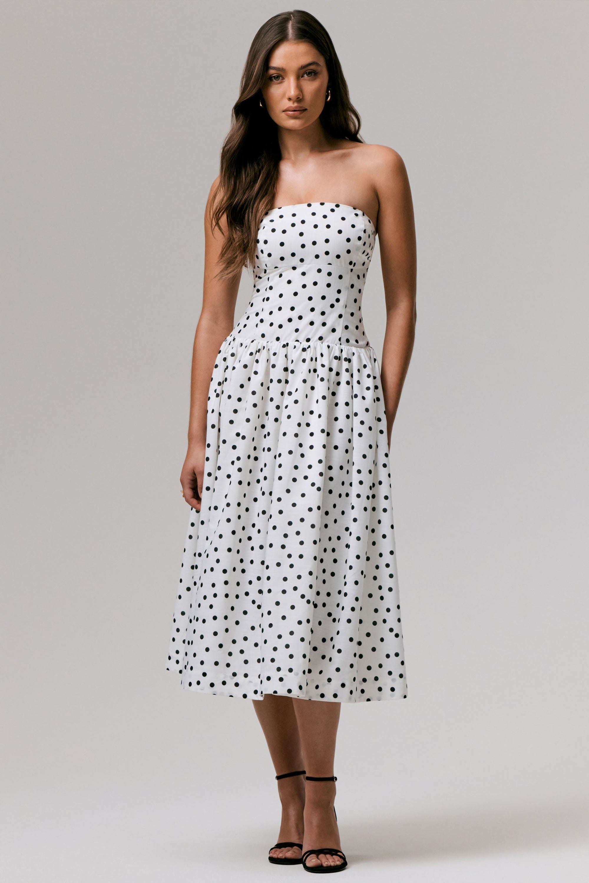 Triumph | Sukienka Midi typu Bandeau w grochy