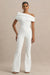 Alexandra | Biały Asymetryczny Dopasowany Kombinezon