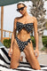 Rosso | Czarny dół od bikini w grochy z kokardą