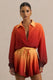 Rowan | Satynowa koszula ombre z głębokim dekoltem