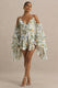 Anaya | Lemon Floral Print Chiffon Playsuit With Long Sleeves