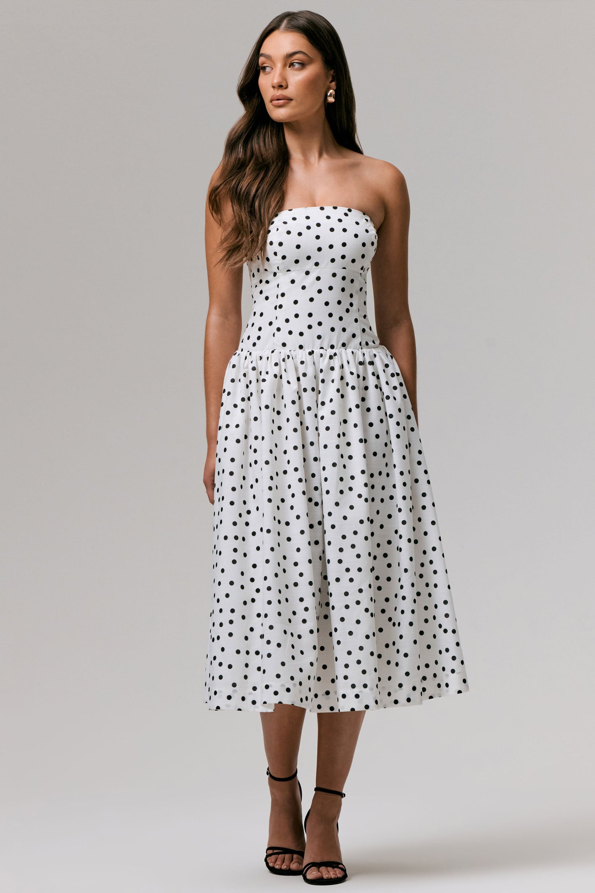 Triumph | Sukienka Midi typu Bandeau w grochy