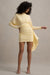 Emilia | Cytrynowa Sukienka Mini z Długimi Rękawami i Szarfą