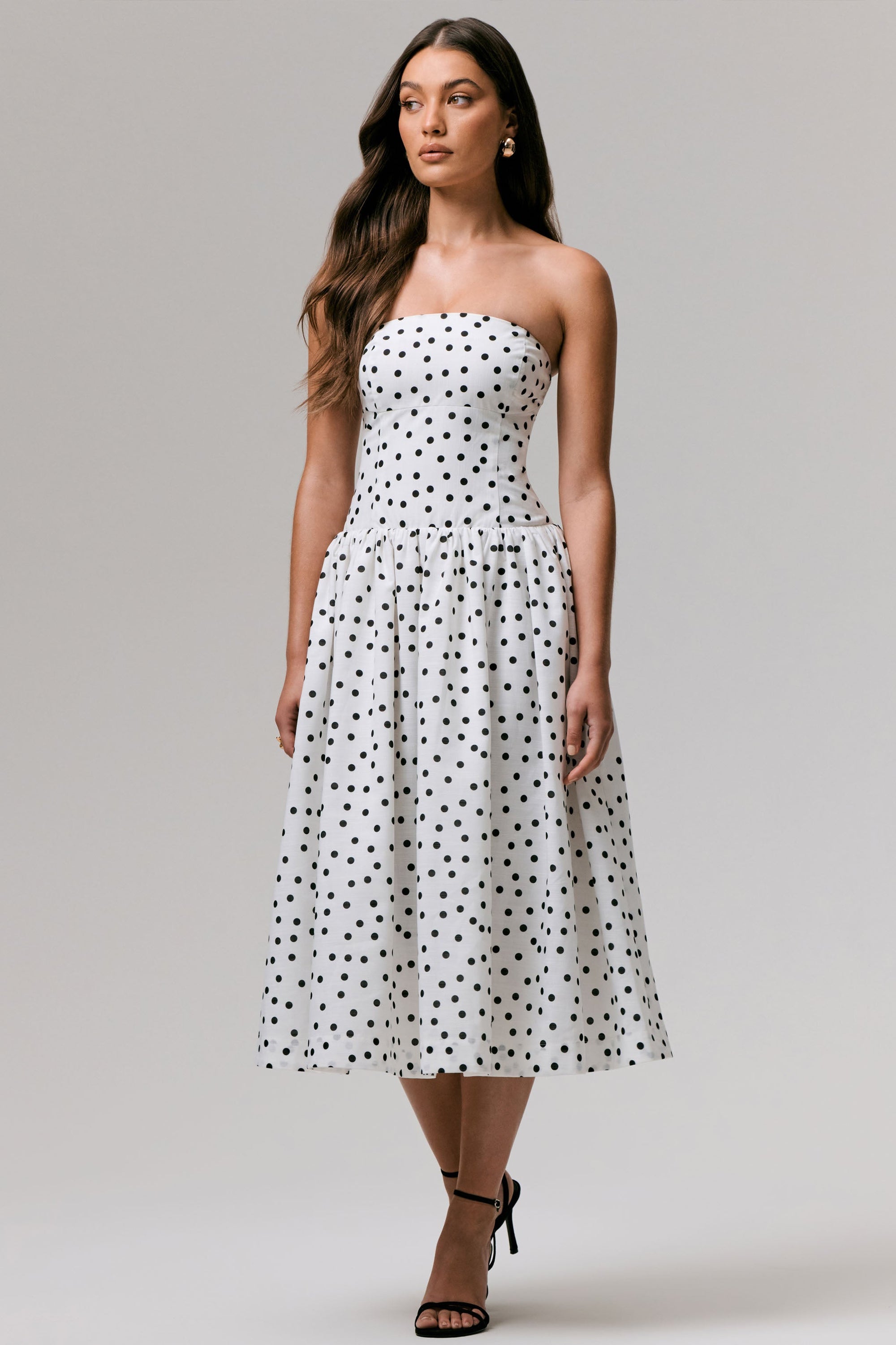 Triumph | Sukienka Midi typu Bandeau w grochy