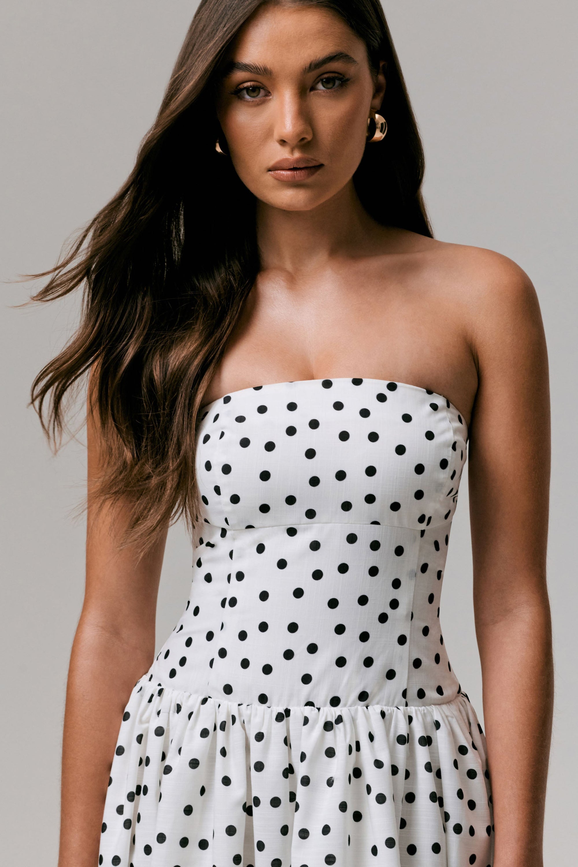 Triumph | Sukienka Midi typu Bandeau w grochy
