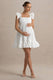 Dolly Daze | Biała Babydoll Sukienka Ciążowa Mini z bufiastymi rękawami
