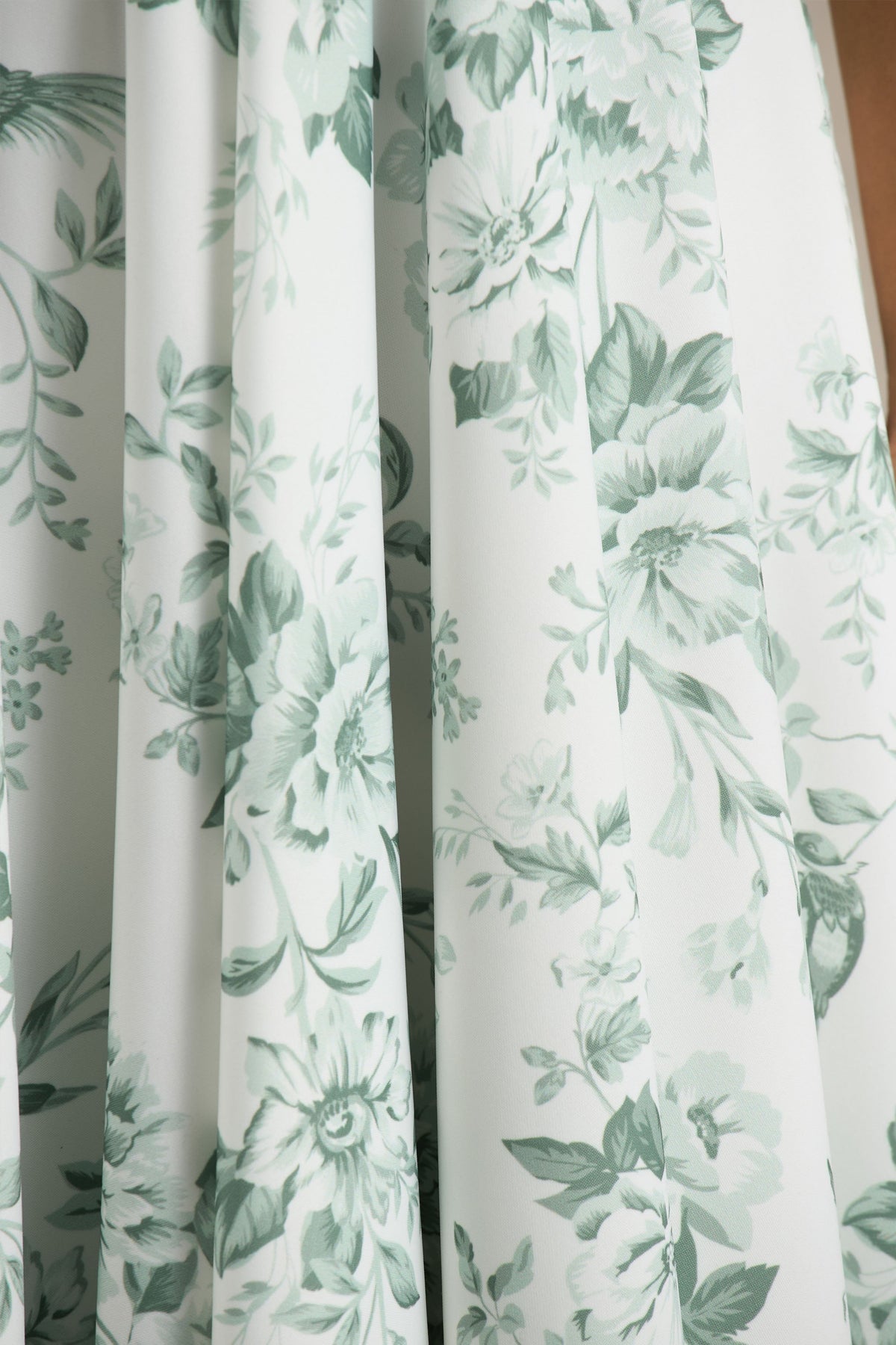 Lissa | Sukienka Midi Z Kwadratowym Dekoltem w porcelanowo zielonym wzorze